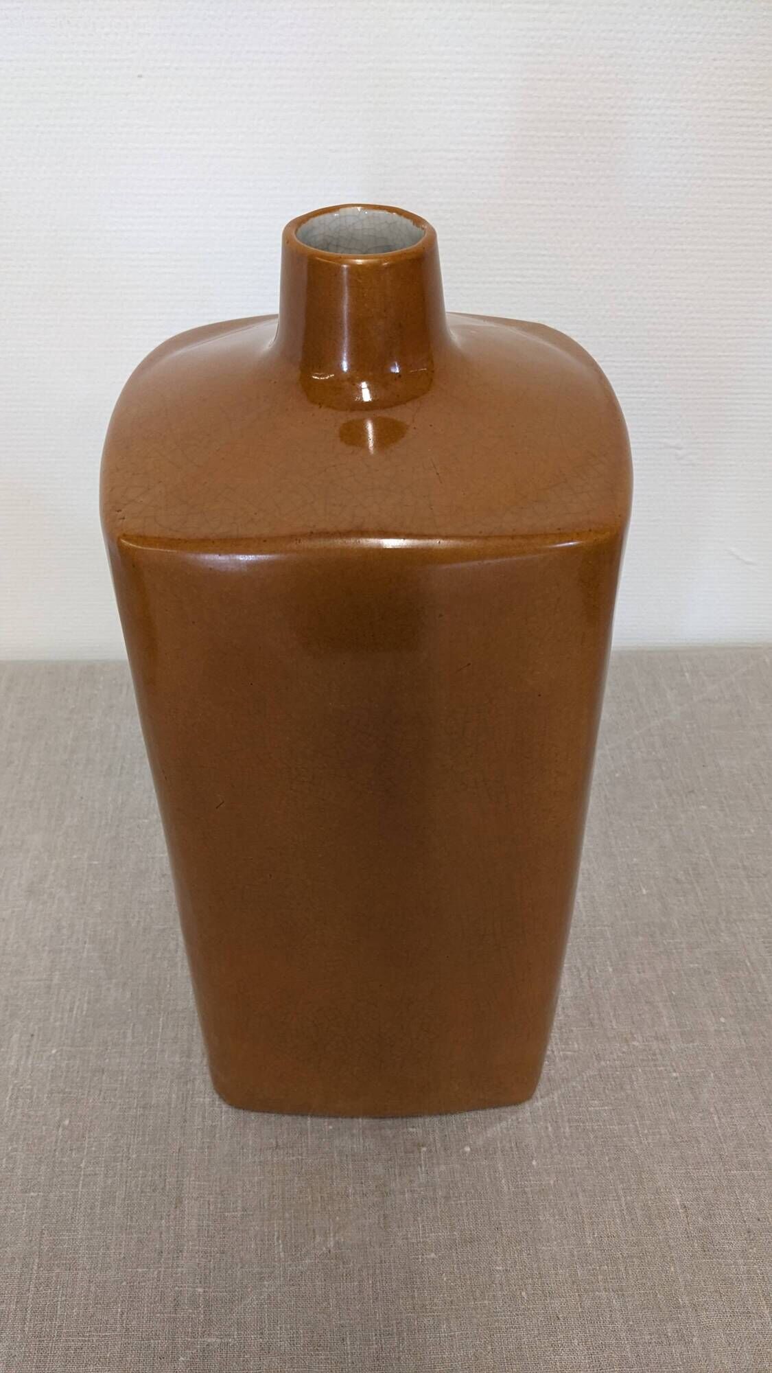 Set of 3 coloured earthenware vases Les Jardins d'Ulysse, France circa 1990