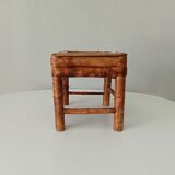 Antique burnt bamboo stool