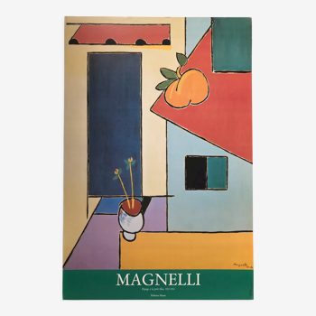 Affiche Alberto Magnelli, Paysage à la porte bleue, Editions Hazan, 1988 (Grand format)