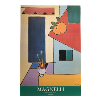 Affiche Alberto Magnelli, Paysage à la porte bleue, Editions Hazan, 1988 (Grand format)