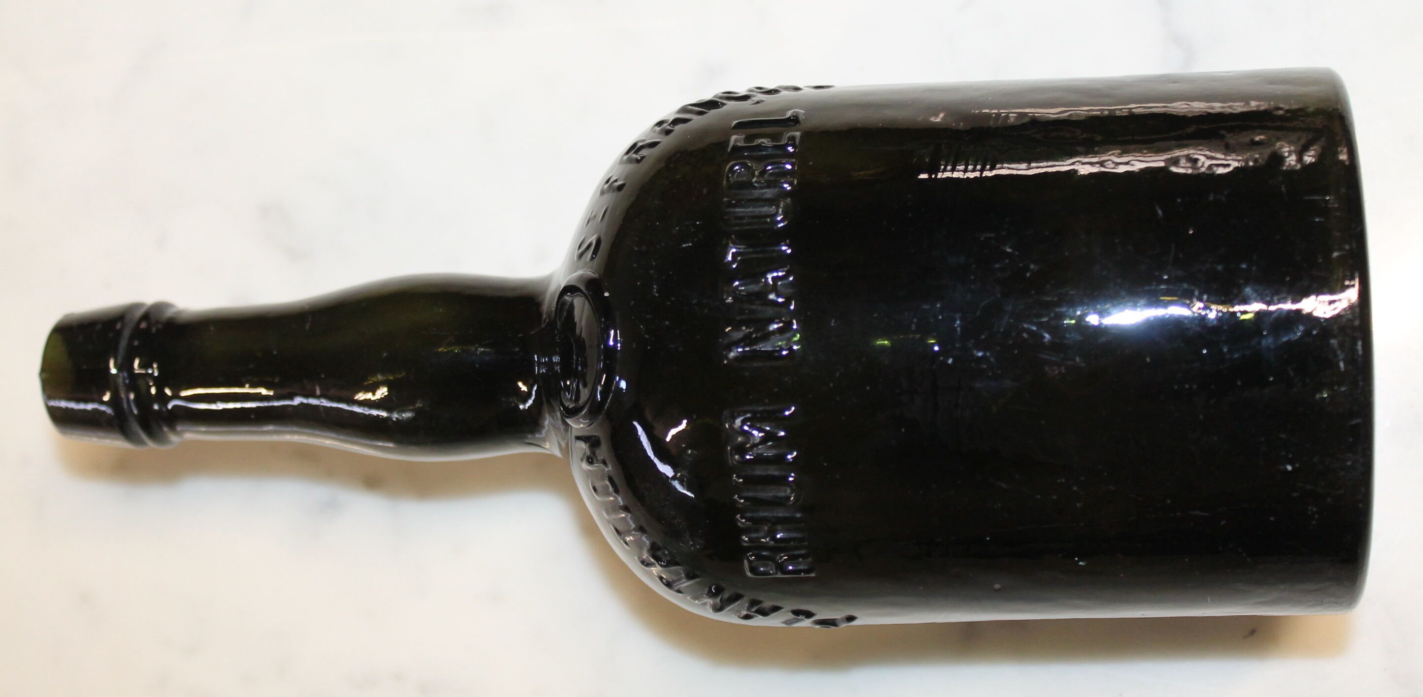 Old smoked glass bottle