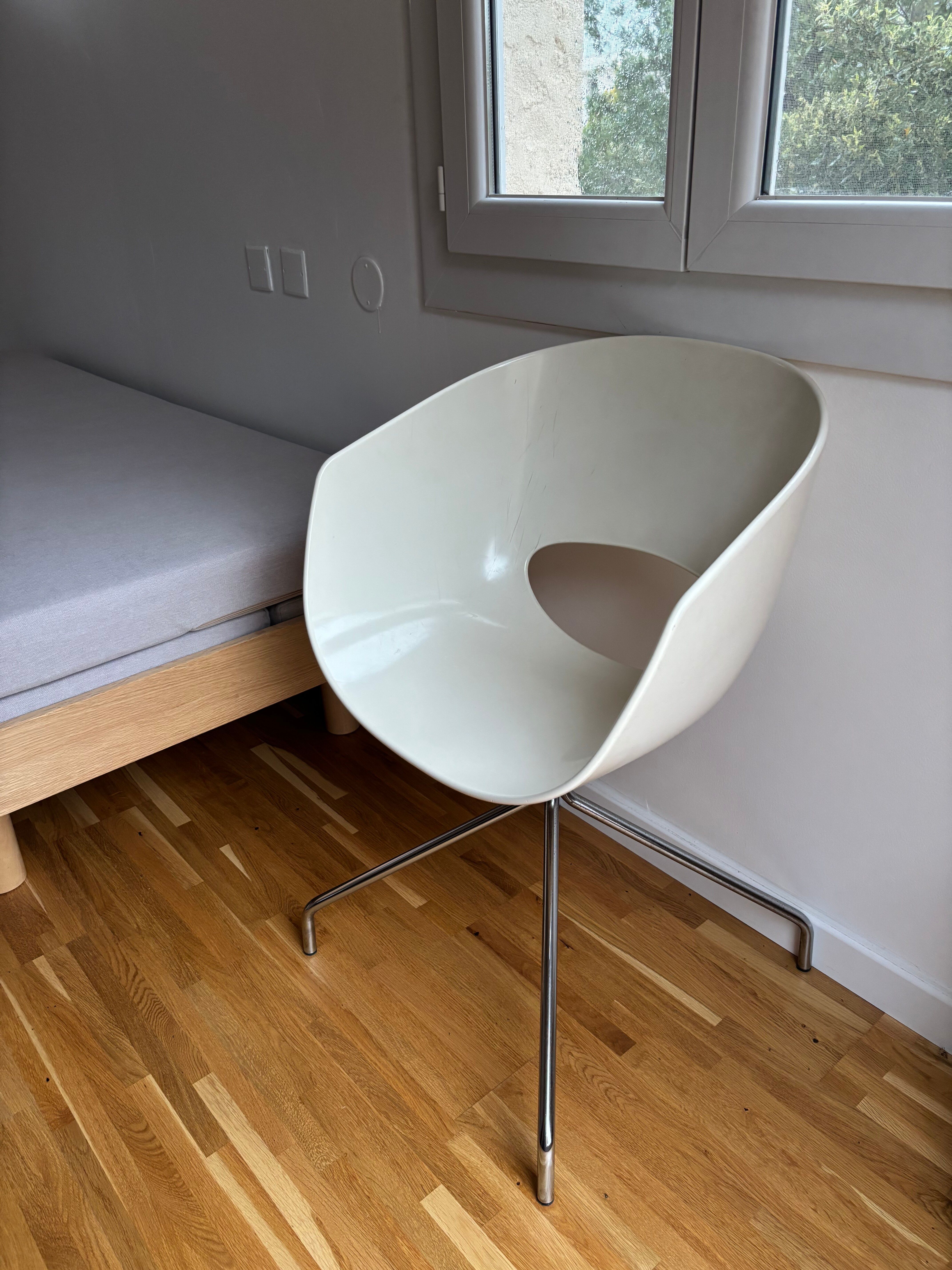 Chaise design italienne sintesi eye spider - blanc / chrome