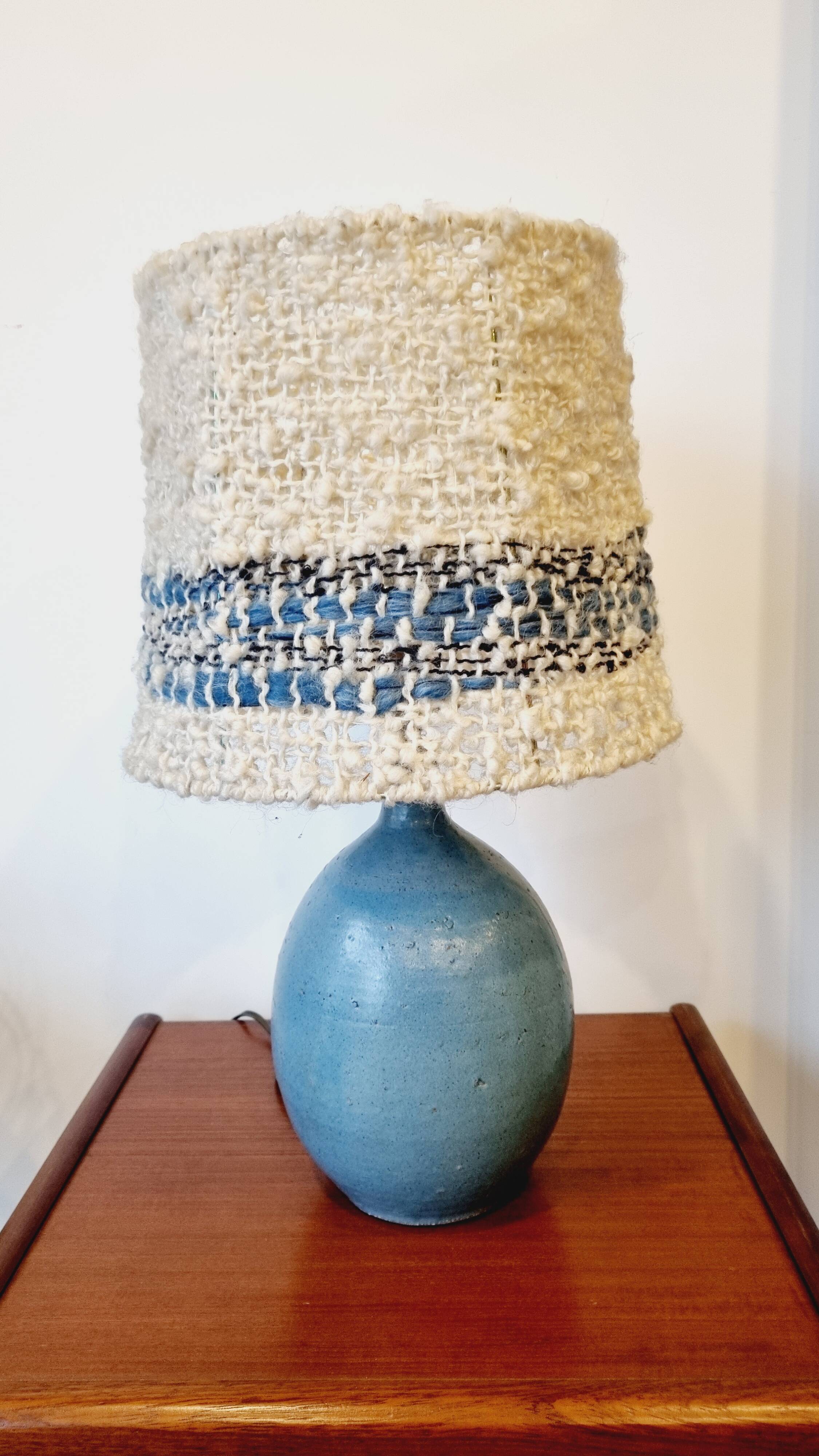 Vintage ceramic and wool lamp