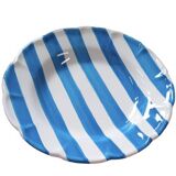 Turquoise striped plate