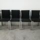 Set of 6 chairs Italian chrome and velvet black 70s