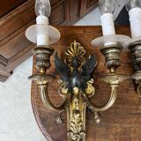 Paires d’appliques empires en bronze