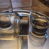 4 vintage 70s long drink glasses - green smoked glass