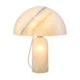 Lampe de table Doria en verre bulle avec des détails en couleurs arc-en-ciel.