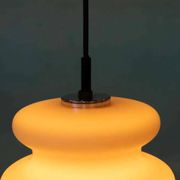 Opaline glass suspension from the space age, organic-shaped pendant.