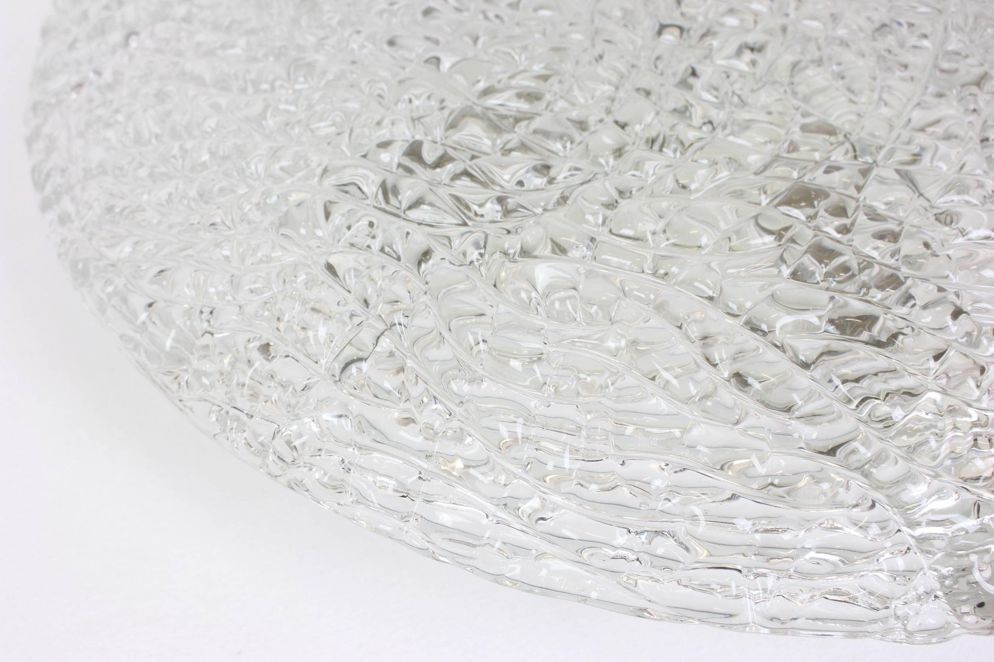 Large ice glass ceiling light by Kalmar, Austria, 1960s.