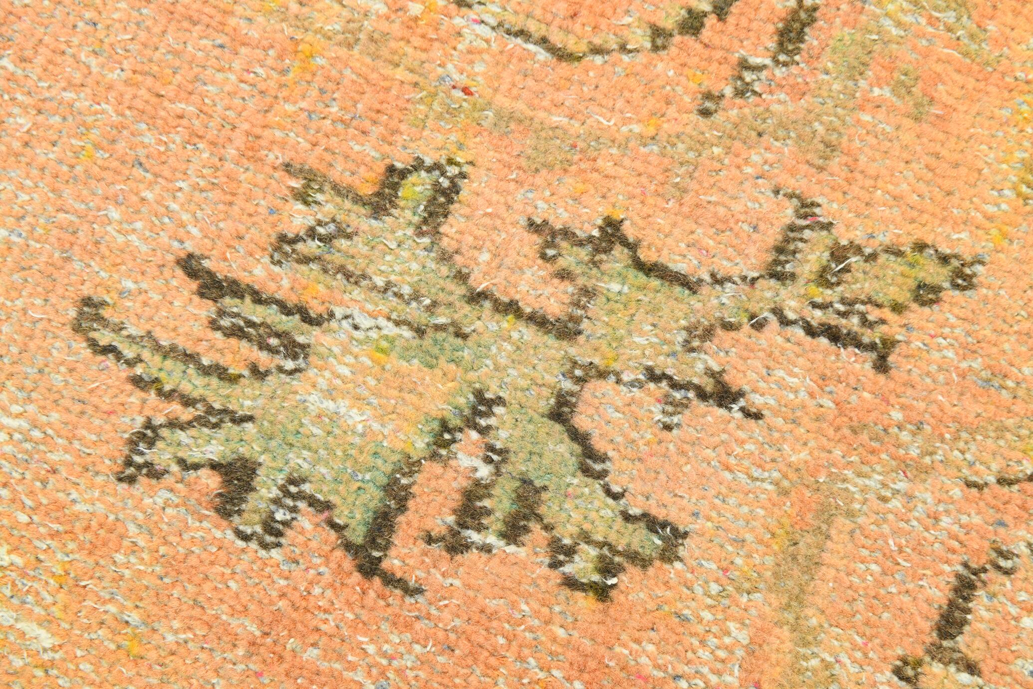 6x9 Shades Of Peach Orange Handmade Wool Oriental Turkish Rug, 180x286Cm