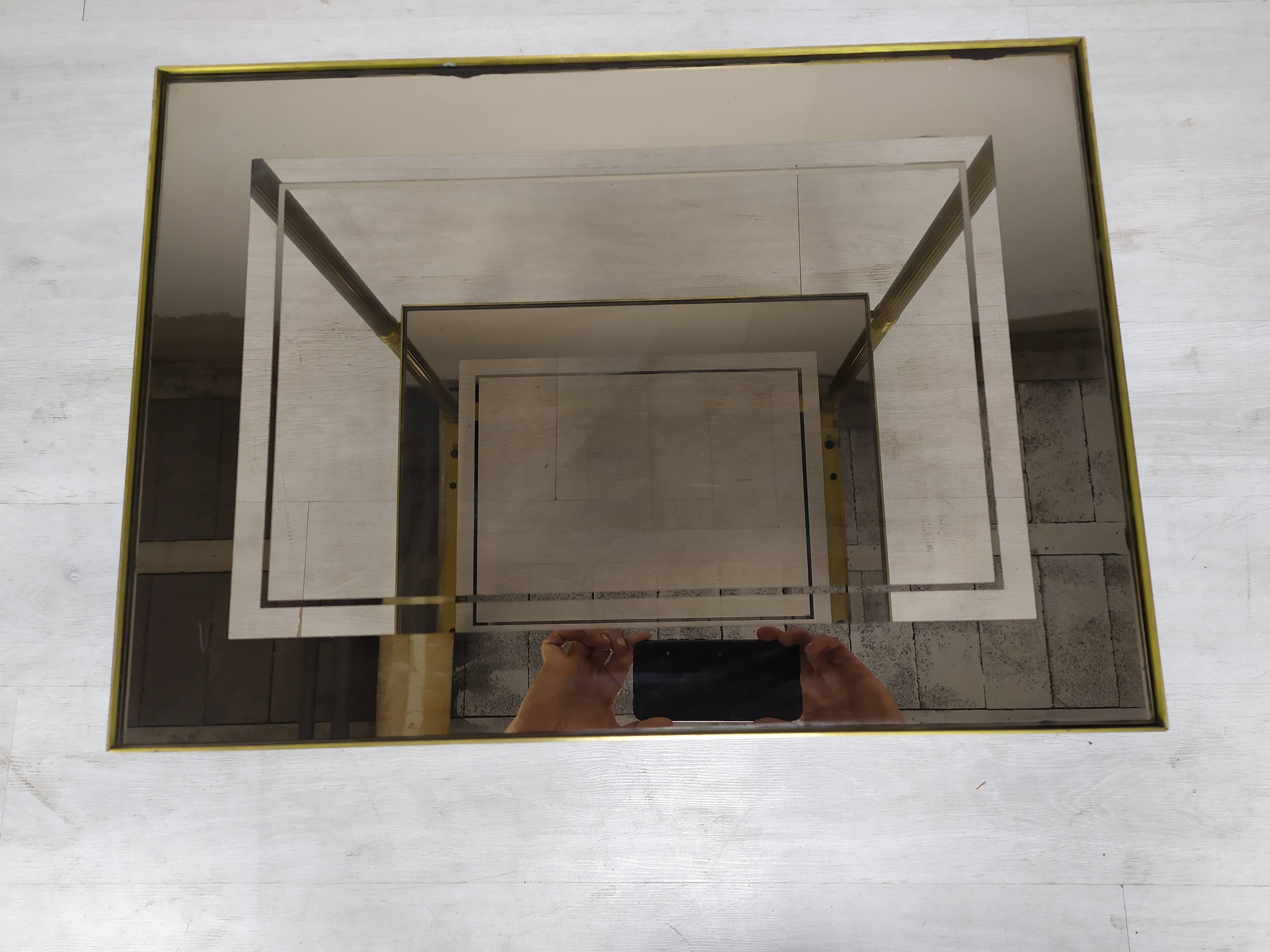 Golden brass sofa end