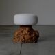Mushroom shaped stools from burlwood - France 1950s