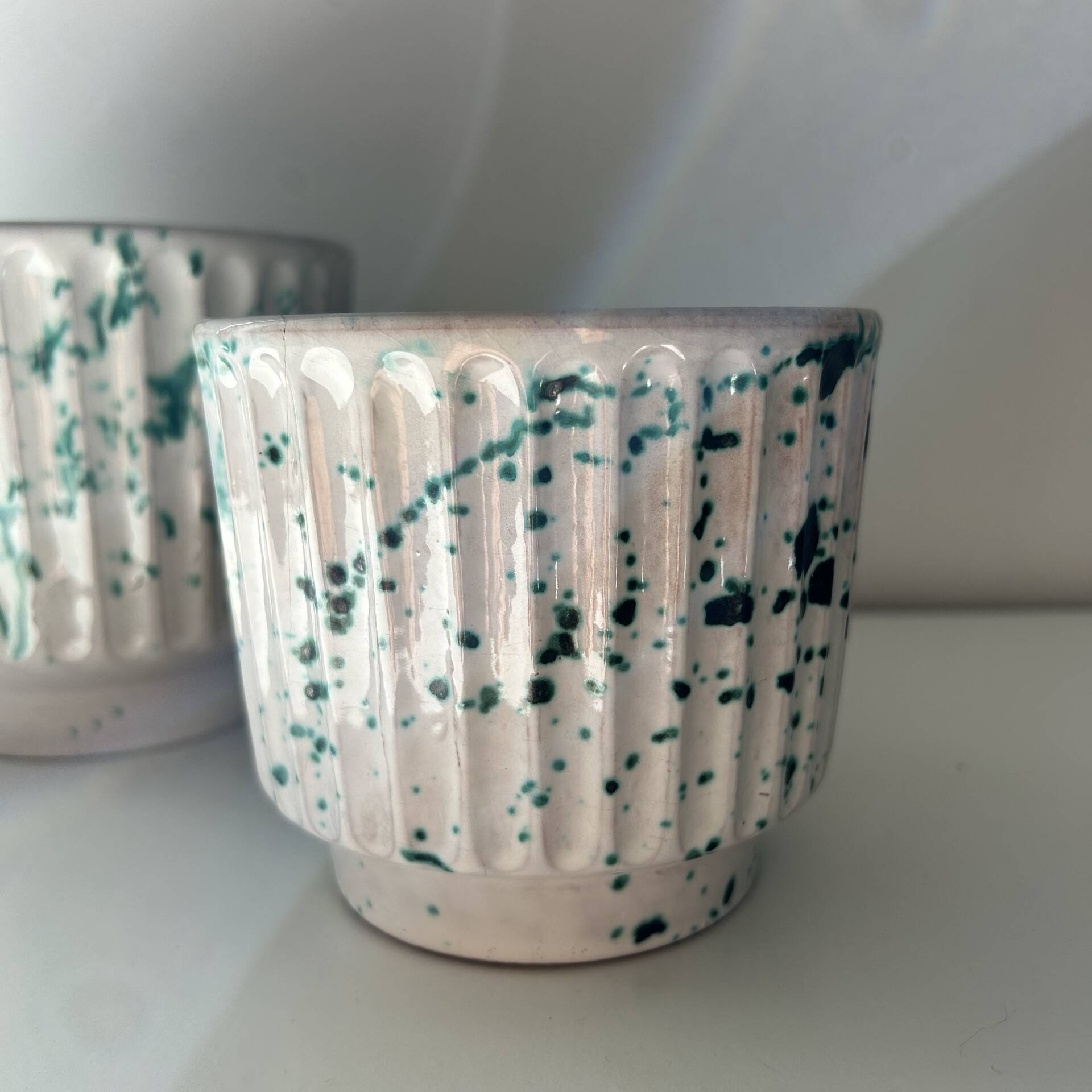 Ensemble de 2 cache pots décor Pollock