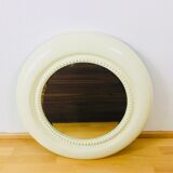 American beige round wall mirror 1970