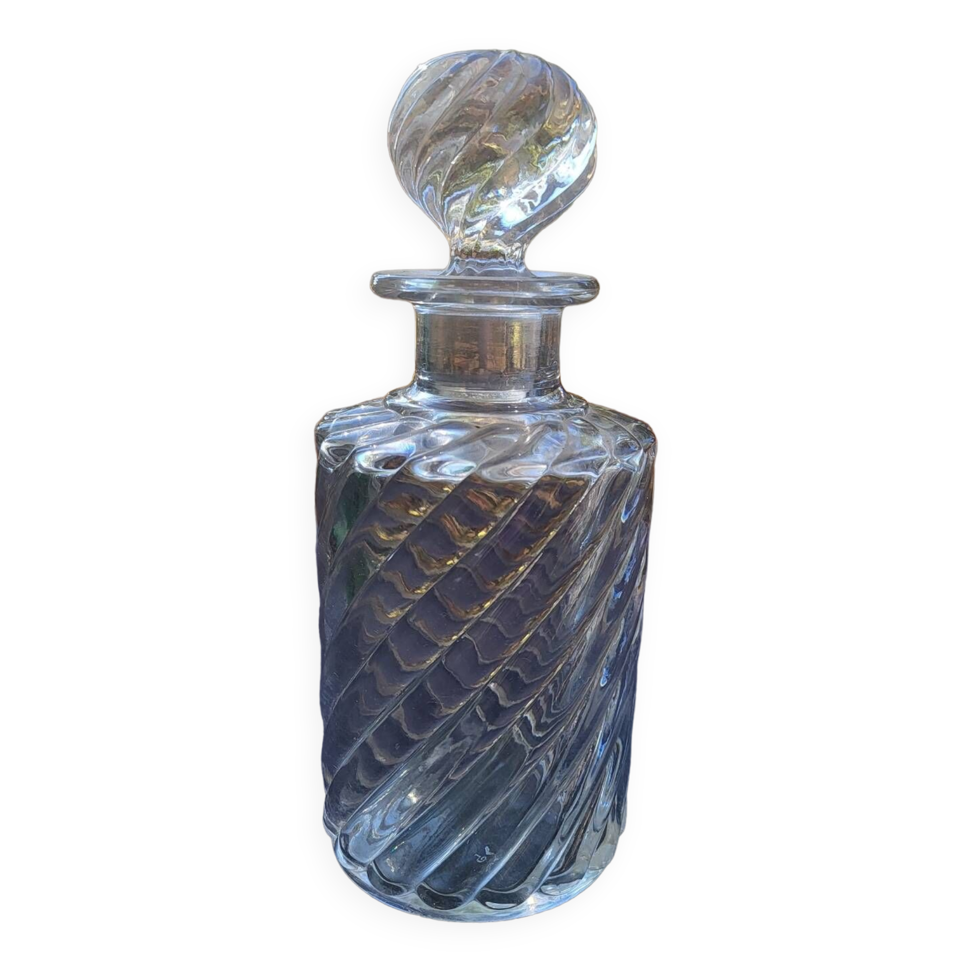 Large bamboo crystal bottle by Baccarat