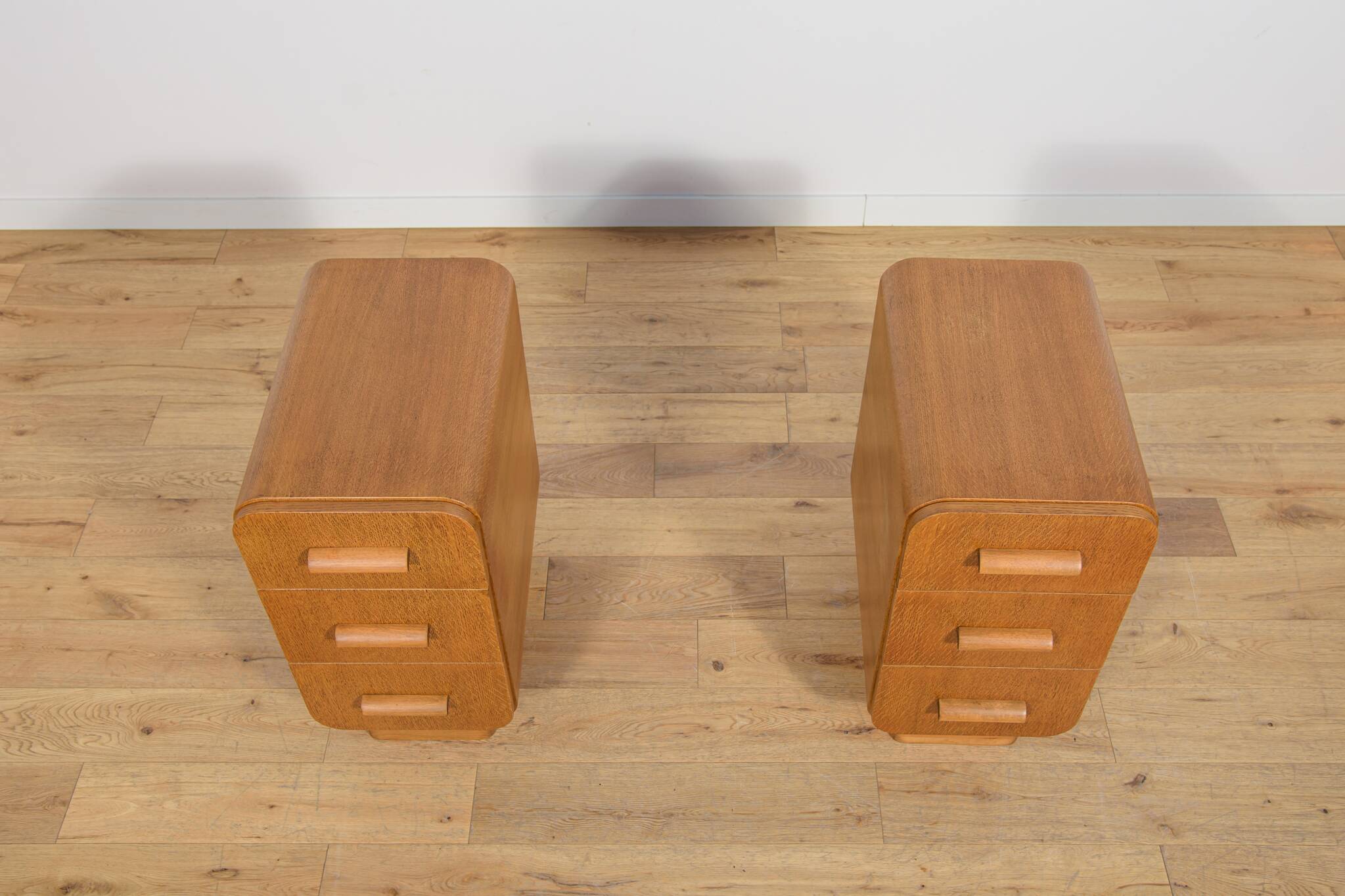 Art Deco Nightstands, Former Czechoslovakia, 1950s, Set of 2