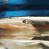 Blue and silver crystal vase. France 1950s.