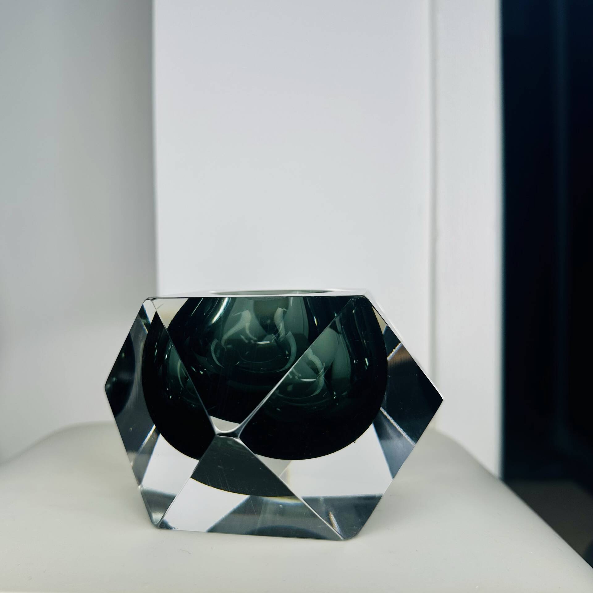 "Vintage Candle Holder" Diamond" Murano F. Poli