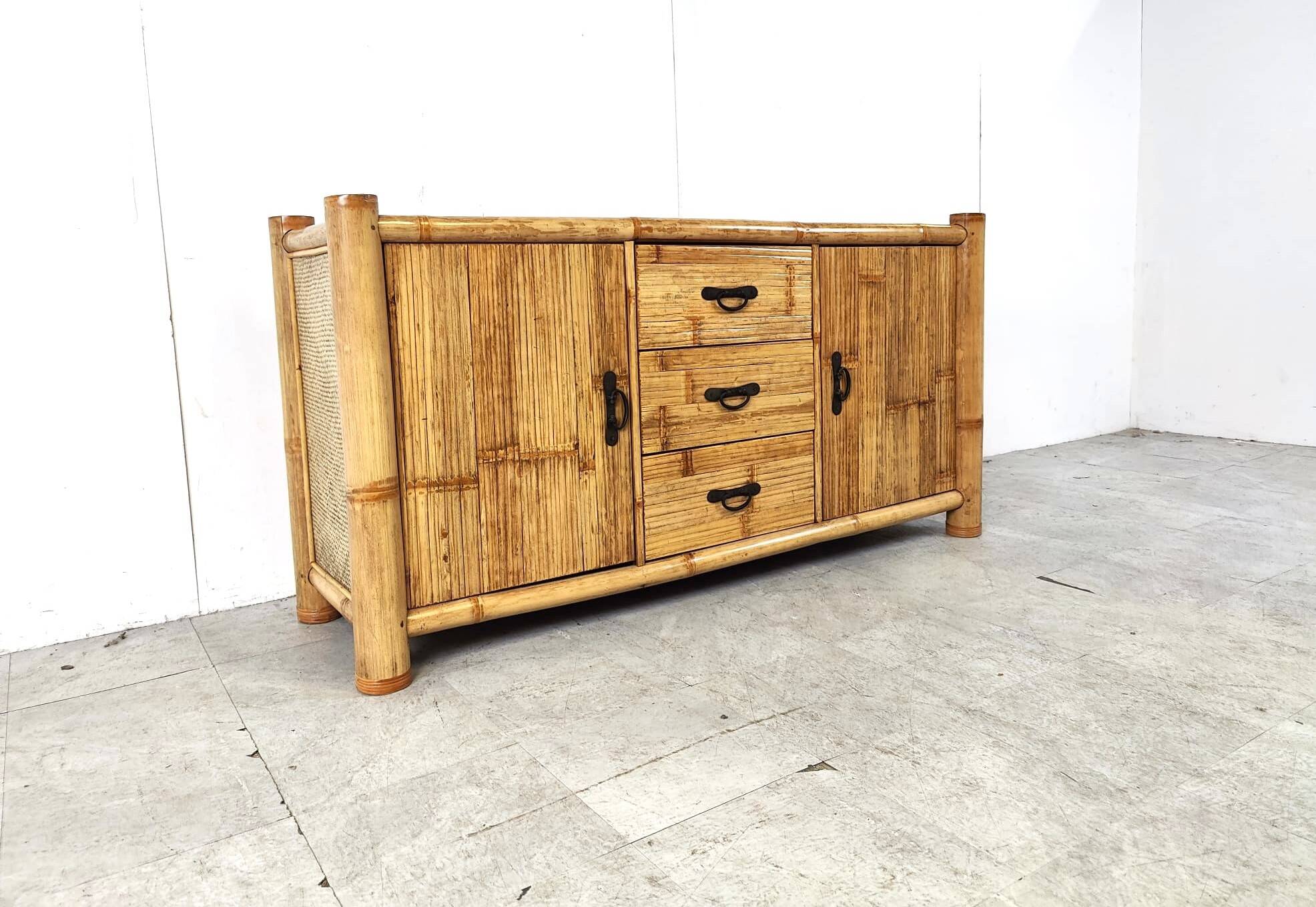 Buffet vintage en bambou, 1970