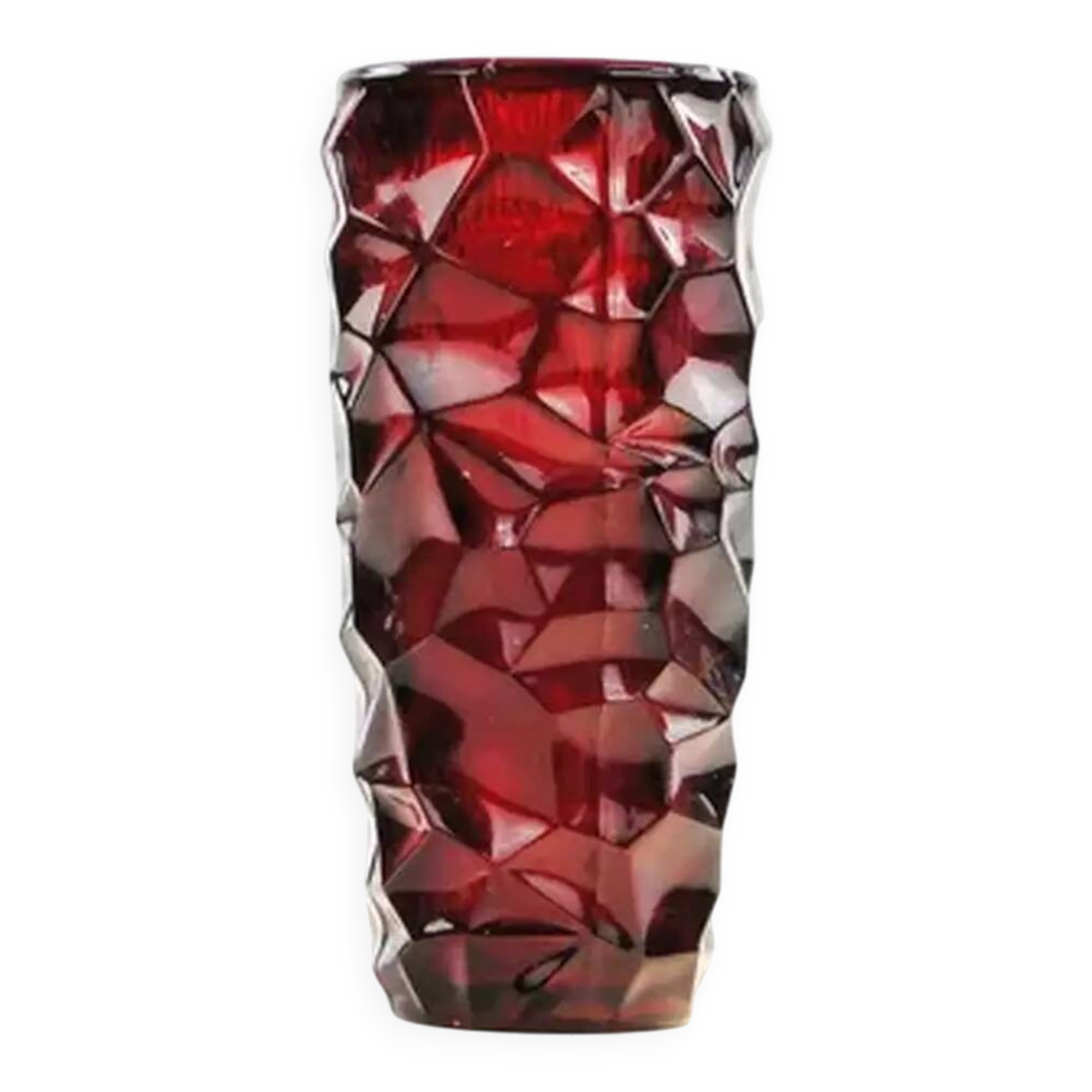 Okulus vase, transparent glass, Ząbkowice, Poland, 1970s