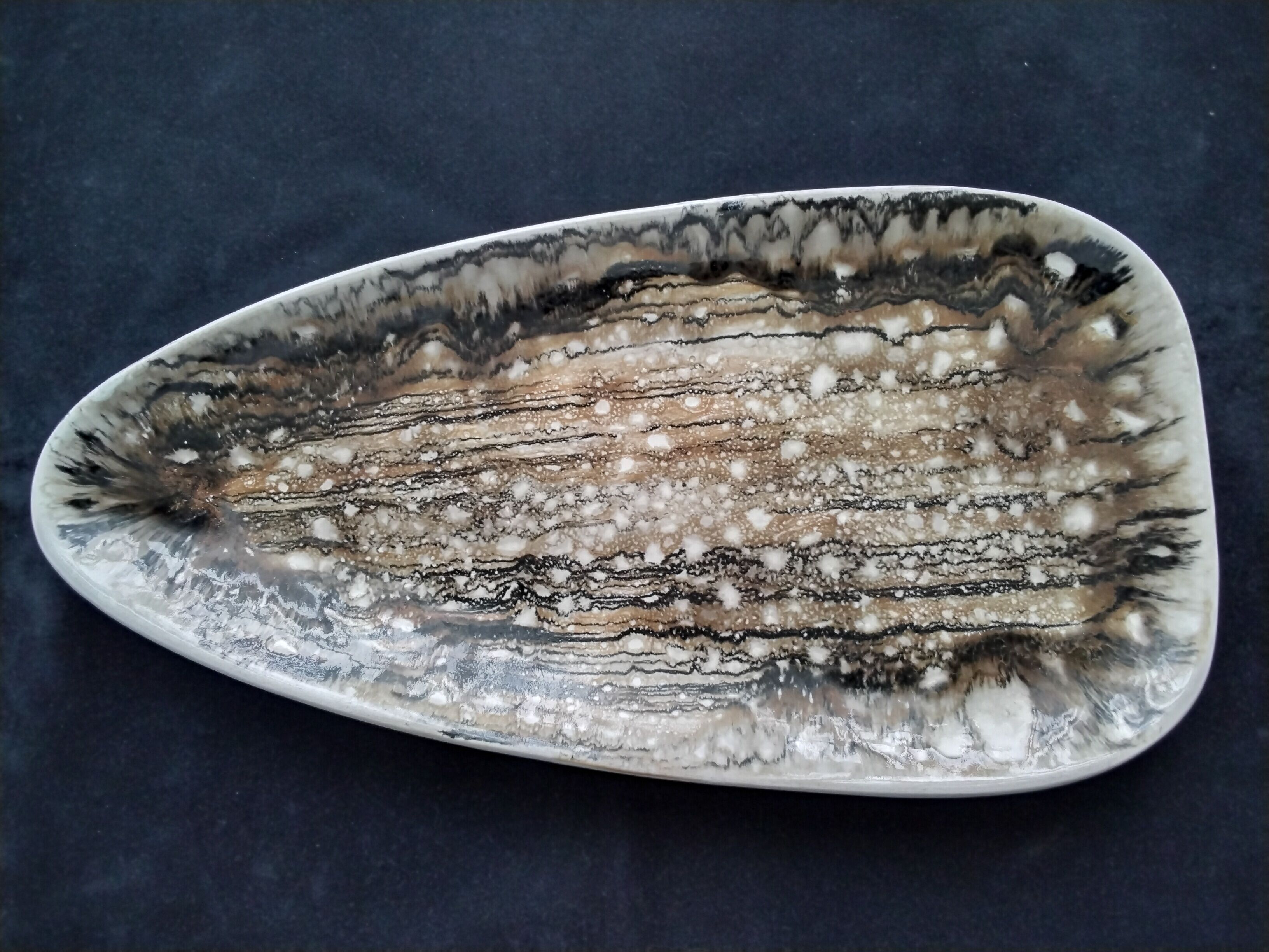 Ceramic fish dish from Niderviller model Ecume