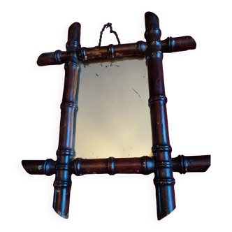 Old banbou mirror, with chain