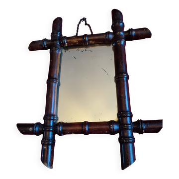 Miroir banbou ancien , à chainette