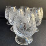 6 verres à cognac – cristal soufflé et taillé