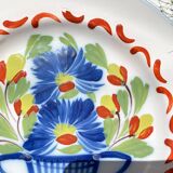 2 assiettes st clement luneville xixème  motif fleuris