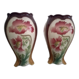 2 barbotines vases Art Nouveau