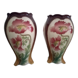 2 Art Nouveau vases slips
