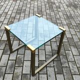 Coffee Table in Brass and Metal, 1980s