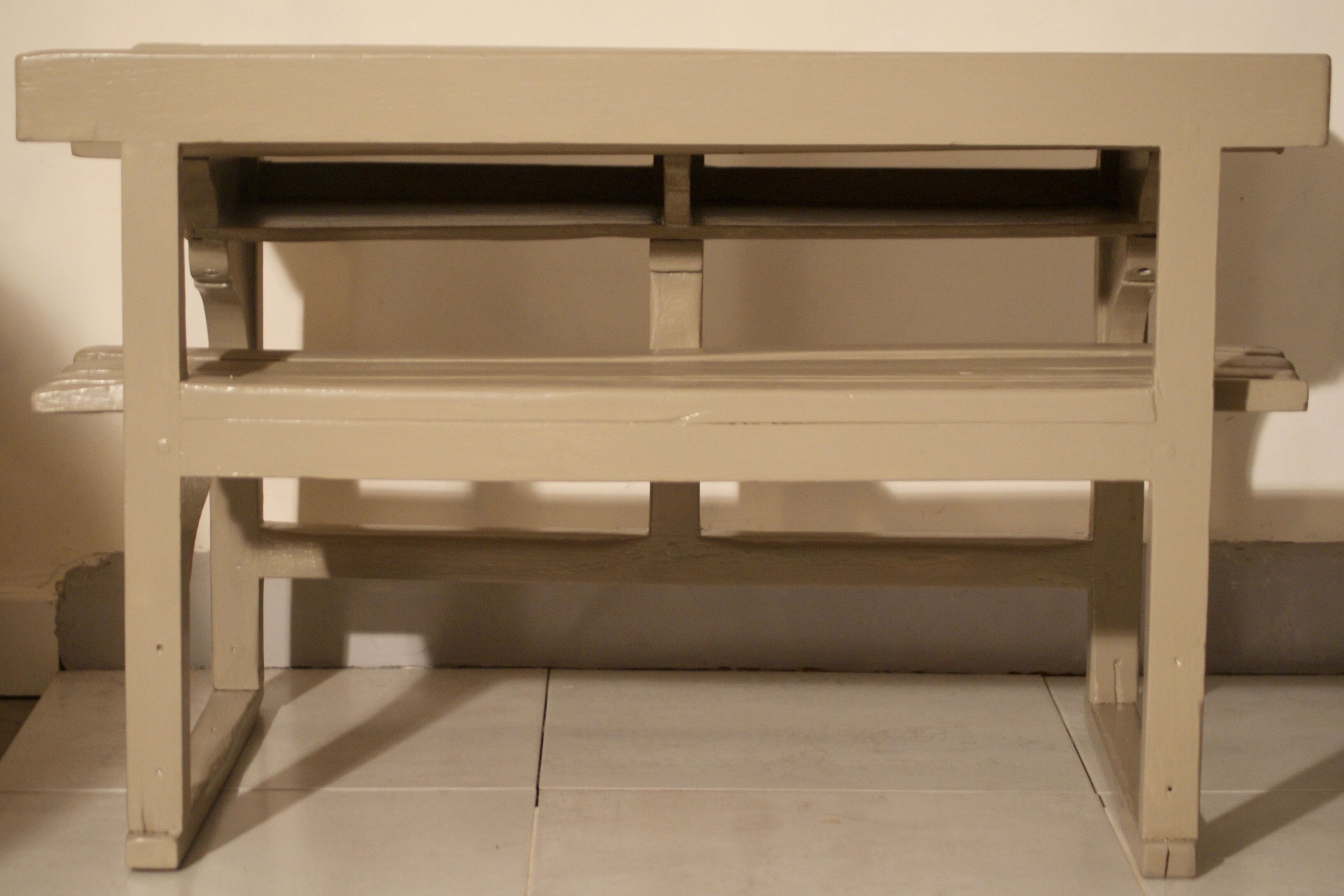 Old desk double wooden school desk