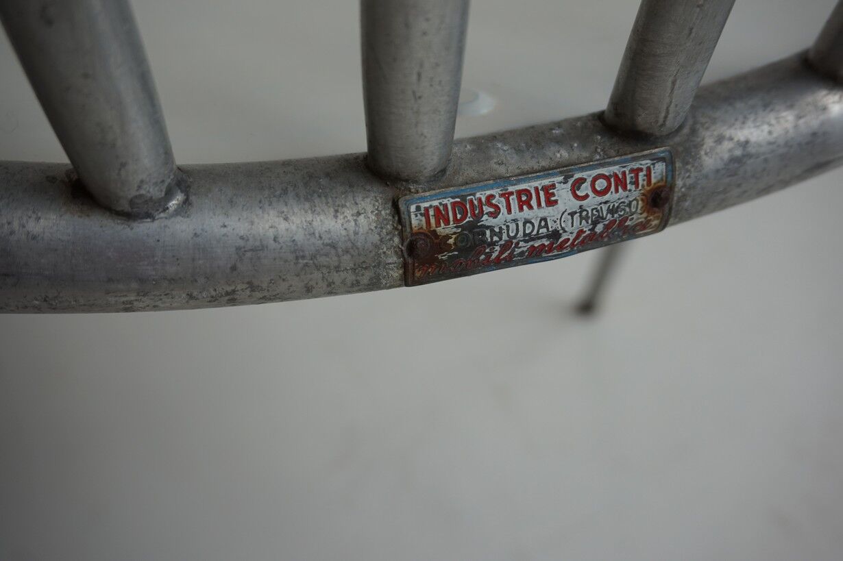 Italian Aluminum Garden Chairs from Industrie Conti Cornuda, 1940s, Set of 2