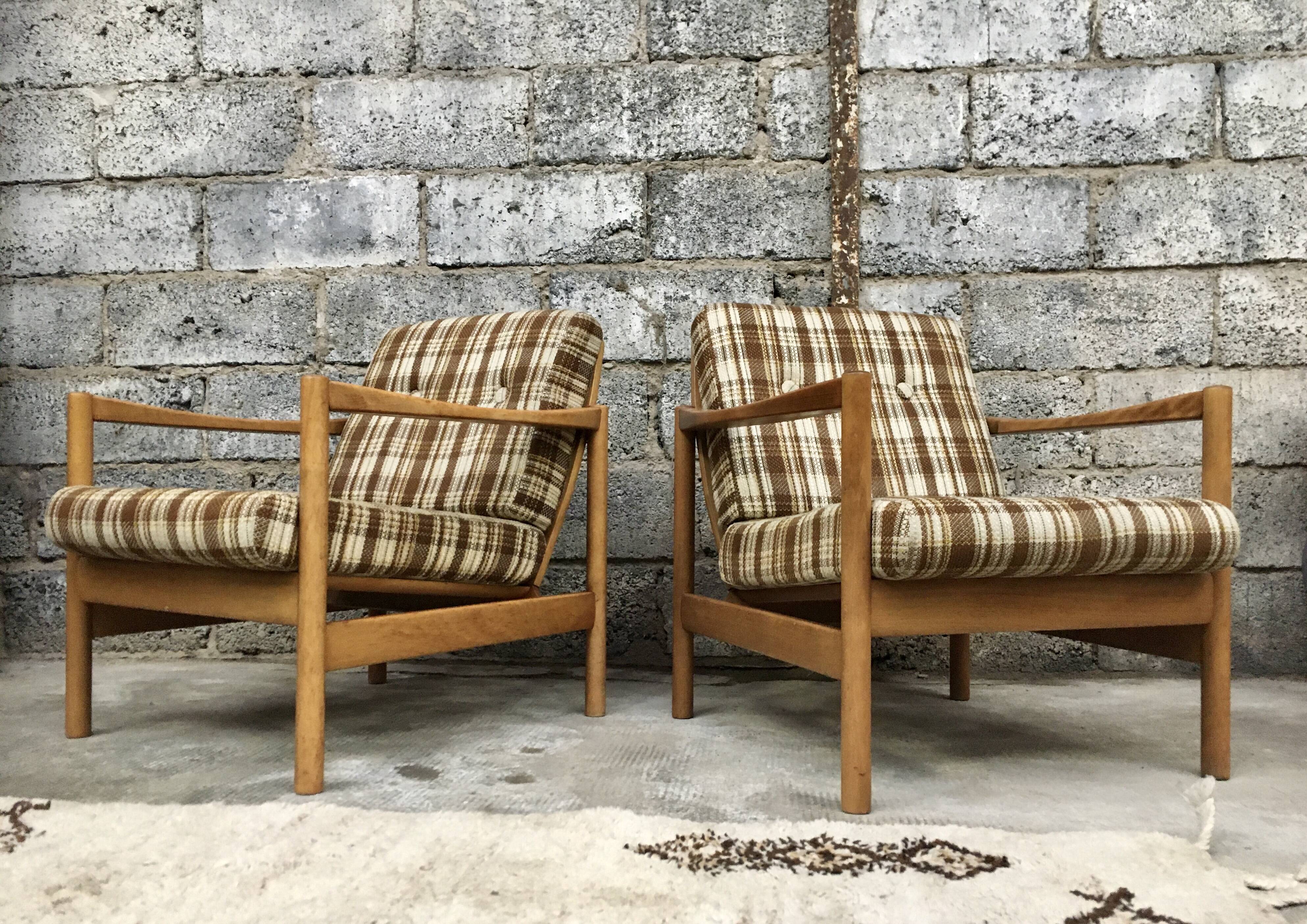 Pair of Scandinavian armchair fabric tiles