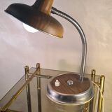 small desk lamp 1950 a 60 aluminum faux wood original electricity works well, rep breed