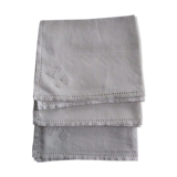 7 monogrammed-embroidered old towels:60x50cm