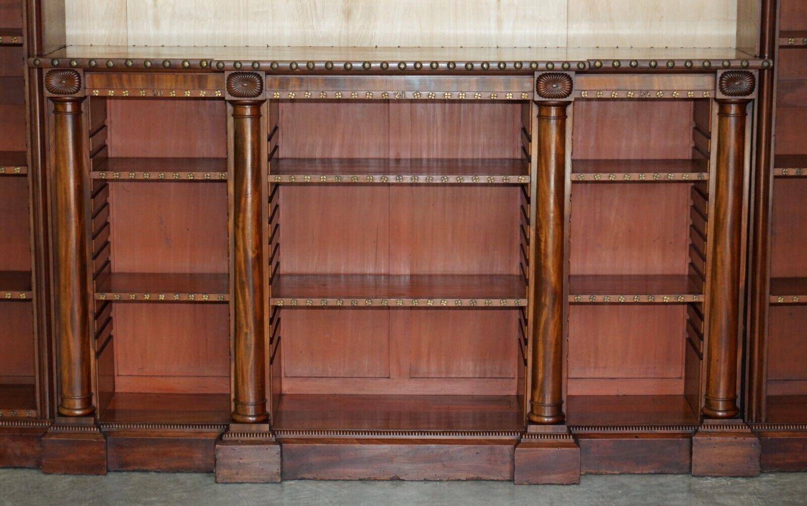 Antique library William IV 1830 3.5 m with brass gallery