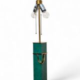 Vintage Jean Roche lamp base, 1980, brass & green