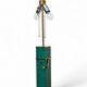 Vintage Jean Roche lamp base, 1980, brass & green