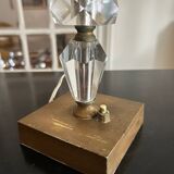 large crystal and brass lamp