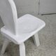 Pair of tripod chairs, gouged seats. Brutalist, circa 1960. Painted wood.