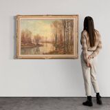 Great Landscape Painting Signed A. Corradi From The 20th Century