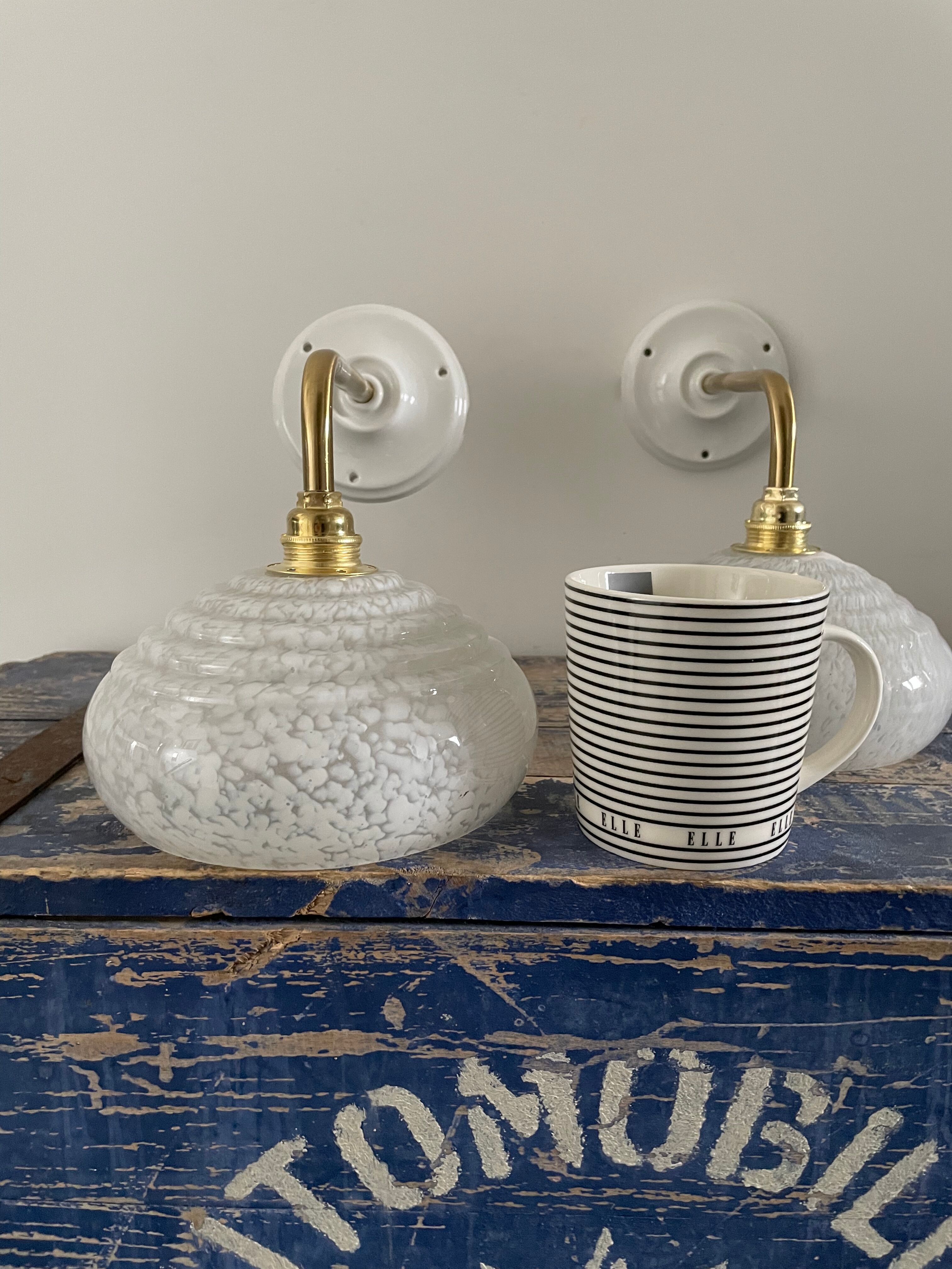 Pair of white vintage sconces