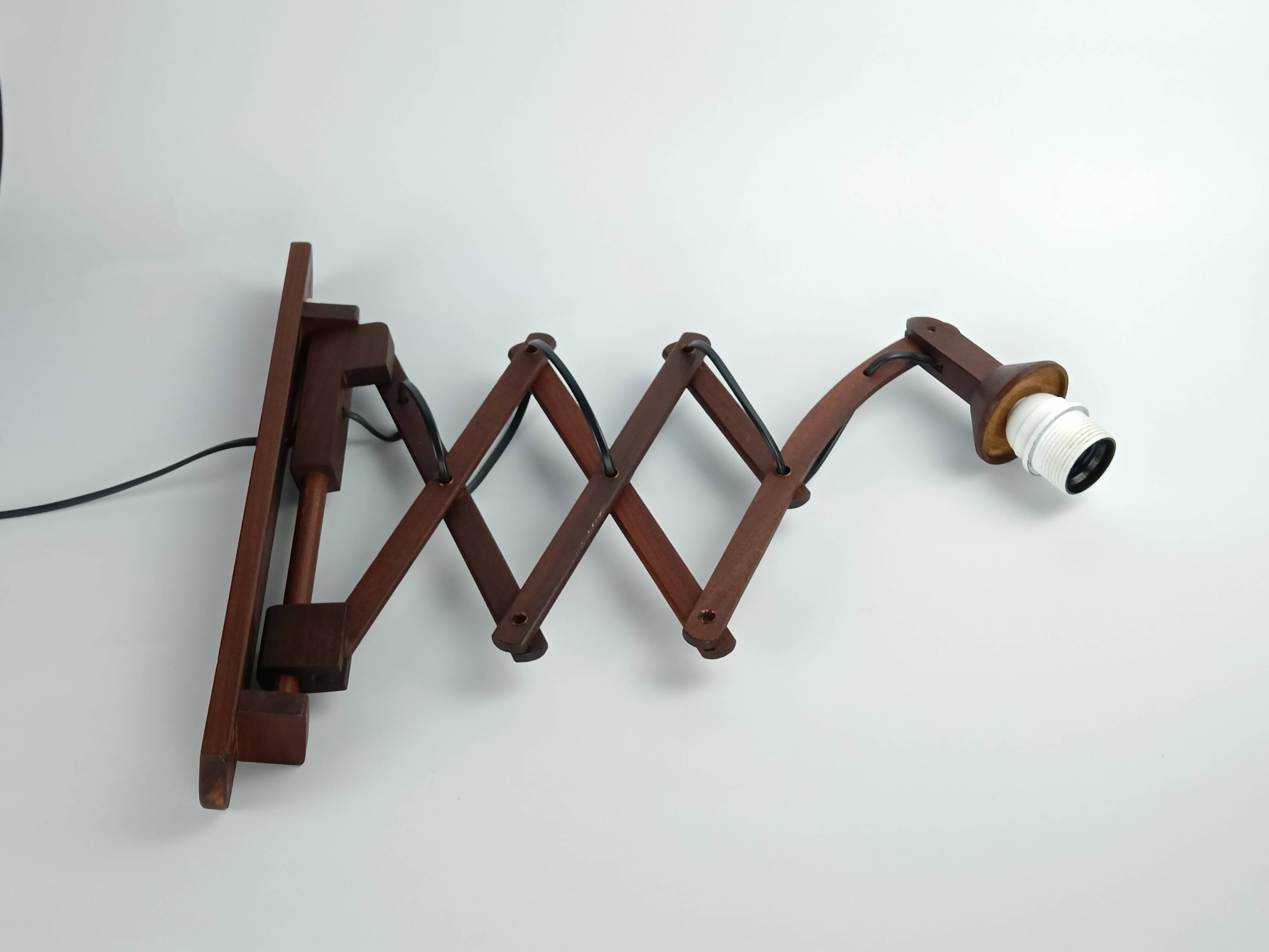 Scandinavian teak accordion lamp from the 1960s.