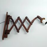 Scandinavian teak accordion lamp from the 1960s.