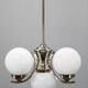 Art Deco chrome chandelier with white globe shades, 1930s