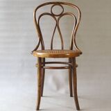 Chaise Bistrot cannée type Engelstuhl par Hofmann Autriche