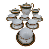 Limoges porcelain coffee service from the 1950s. For 6 people.
